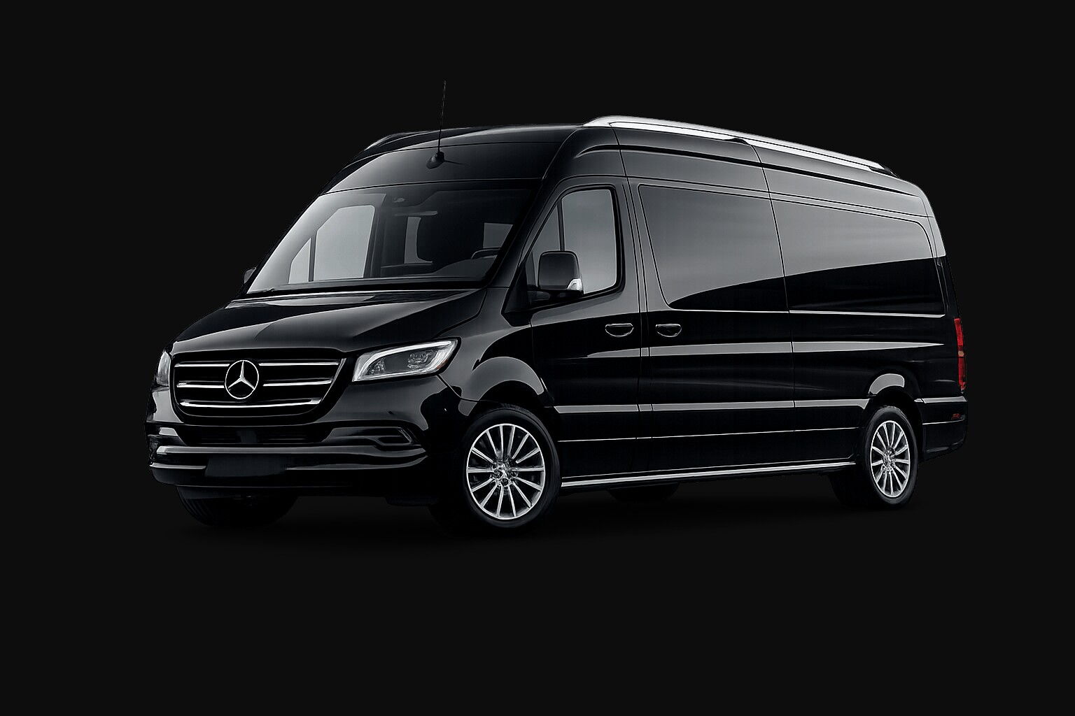 Black Mercedes Sprinter executive passenger van